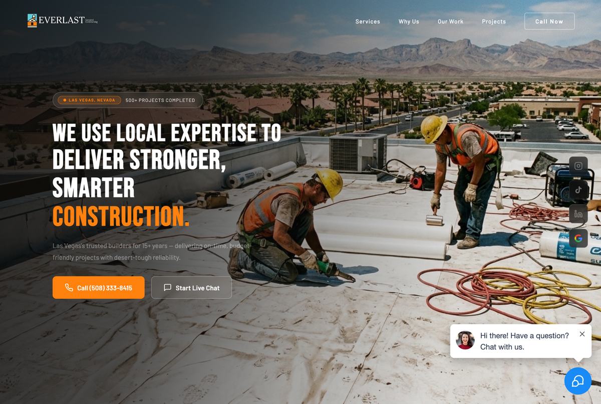 Everlast General Contracting website